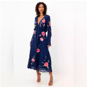 NWT ASOS floral embroidered midi dress
